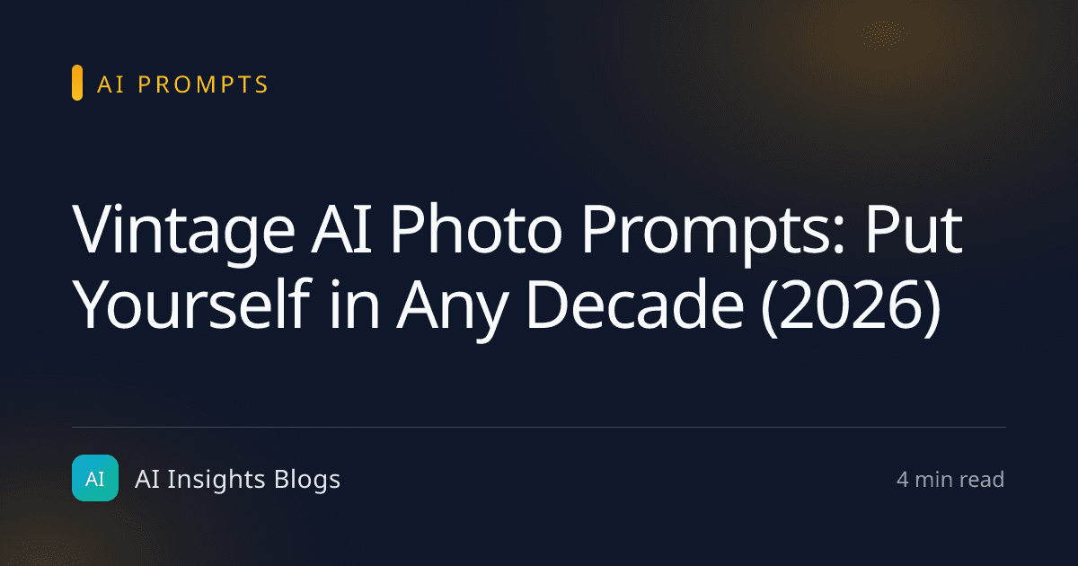 Vintage AI Photo Prompts: Put Yourself in Any Decade (2026)